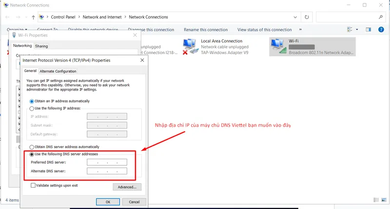 Change DNS on Windows 10